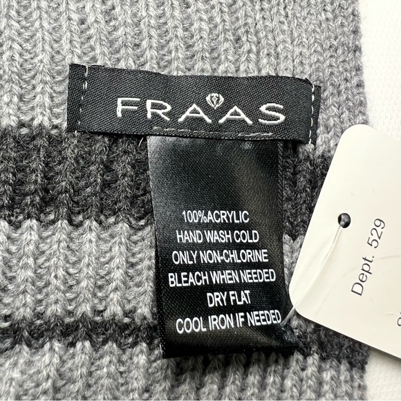 Fraas Gray and Black Knit Scarf NWT - Picture 4 of 4